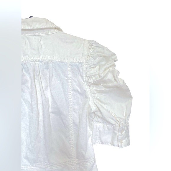 FRAME | White Denim Shirt Dress | Size Small - Picture 6 of 11